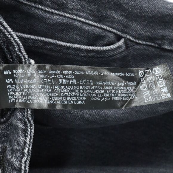 Zara Jeans Womens 31 Waist Baggy High Rise Tapered Leg Crop Blue Stretch Denim - Picture 10 of 14